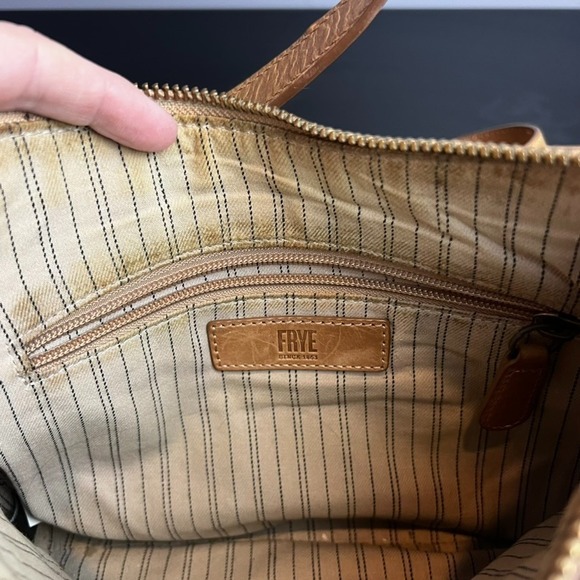 Frye Melissa Brown Leather Crossbody Zip Bag Shoulder READ - Picture 8 of 12